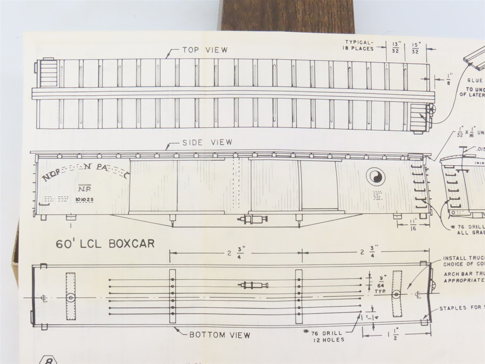 HO Scale Ye Olde Huff-N-Puff Kit 321 NP Northern Pacific 60' Box Car #101025