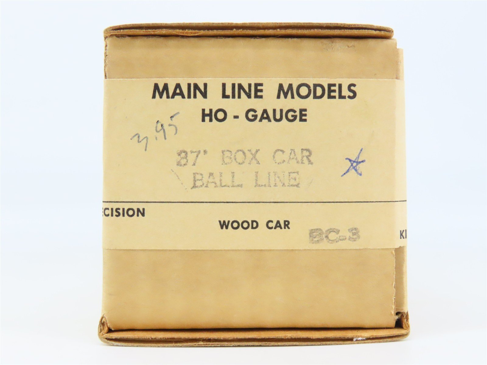 HO Scale Main Line Models Kit BC-3 MWR Ball Glass Jars 37' Box Car #1024