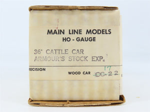 HO Scale Main Line Models Kit CC-17 ASX Armour Stock Express 36' Cattle Car #216