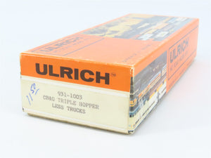 HO Scale Ulrich Kit 931-1003 CB&Q Burlington Route 3-Bay Open Hopper #170184
