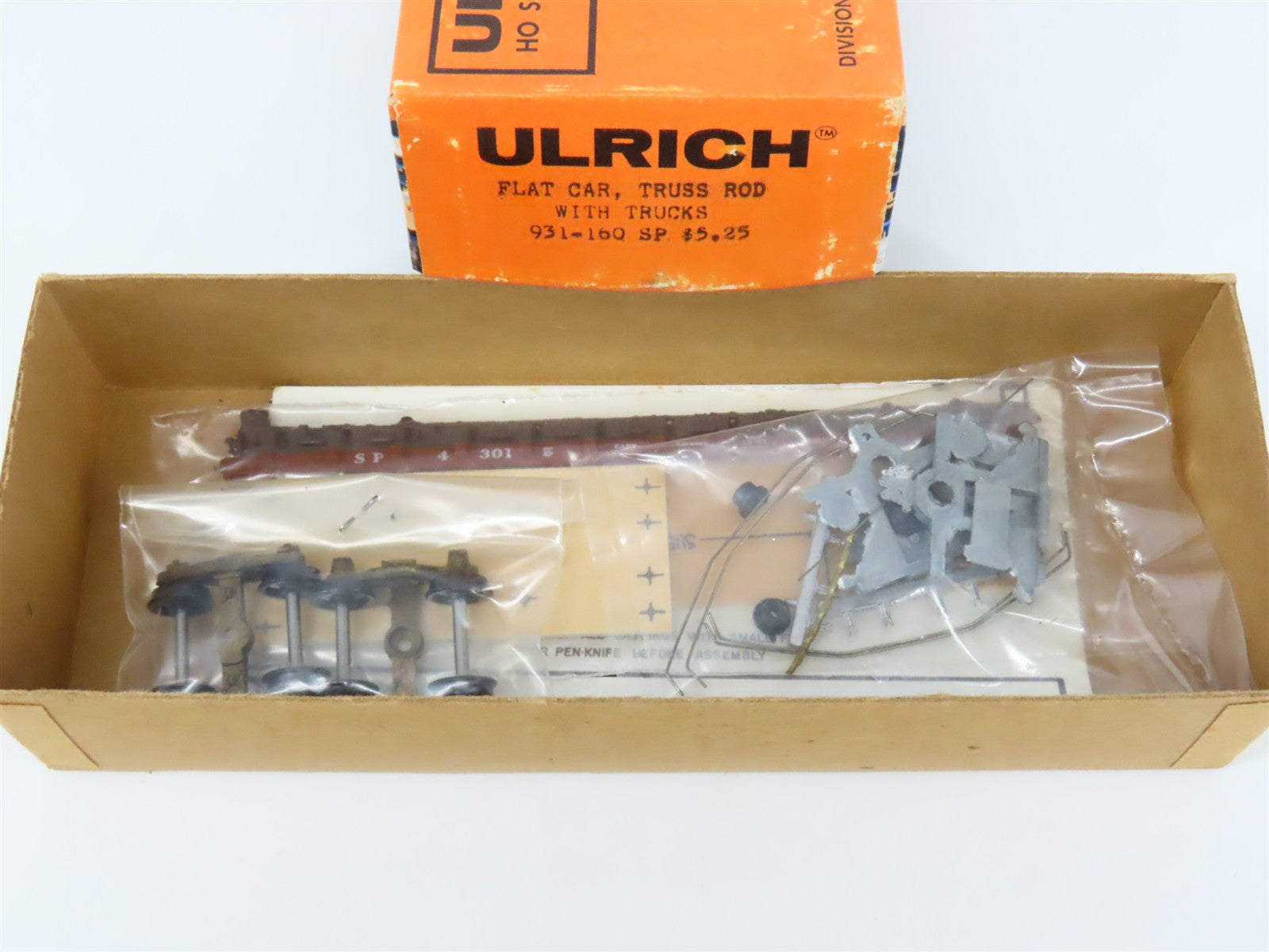 HO Scale Ulrich Kit 931-160 SP Southern Pacific Truss Rod Flat Car #43015