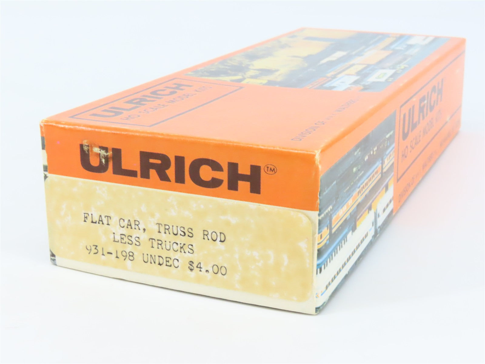 HO Scale Ulrich Kit 931-198 Undecorated Truss Rod Flat Car