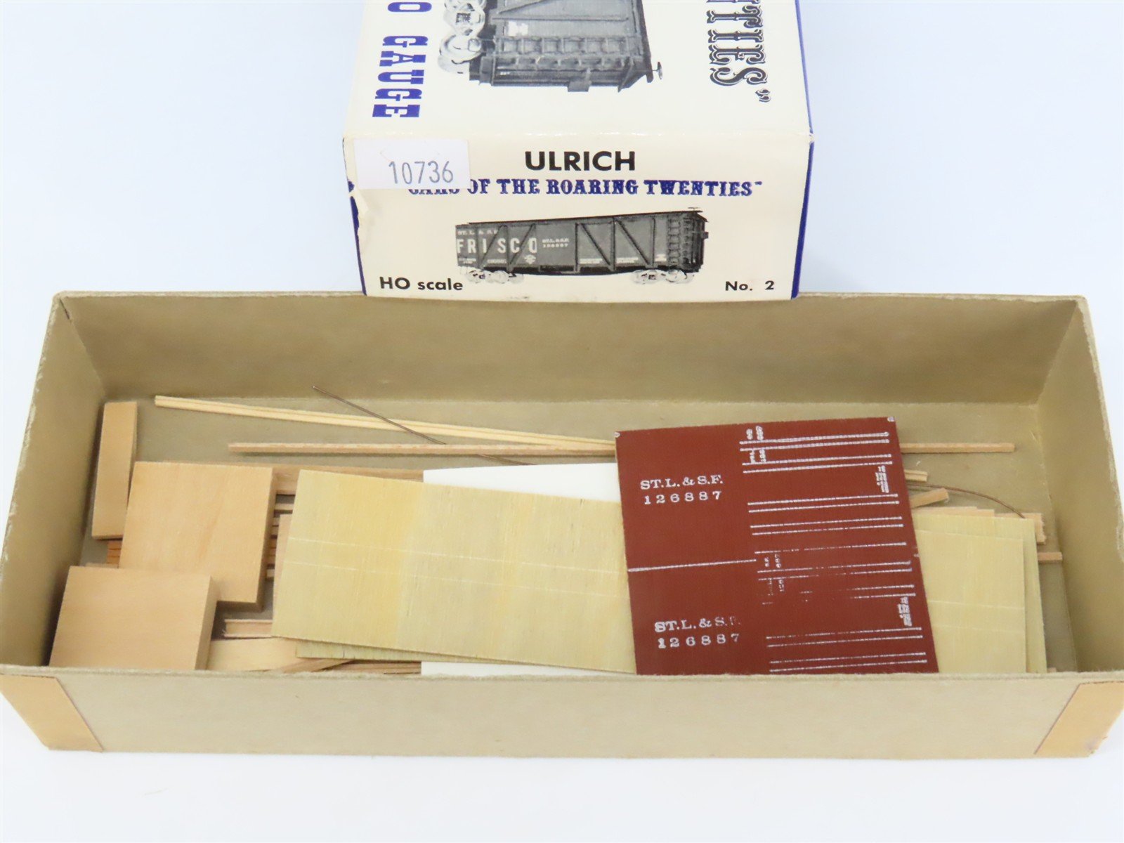 HO Scale Ulrich Kit No. 2 STL&SF Frisco Railroad Single Door Box Car #126887