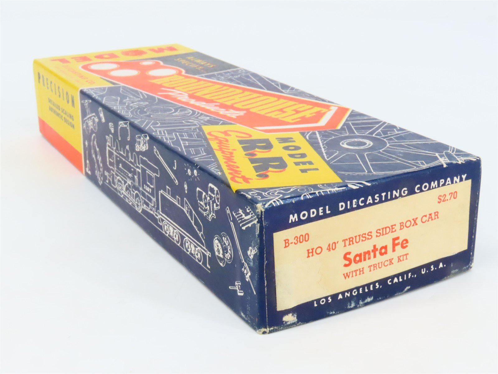 HO Scale Roundhouse Kit B-300 AT&SF Santa Fe 40' Truss Side Box Car #128905