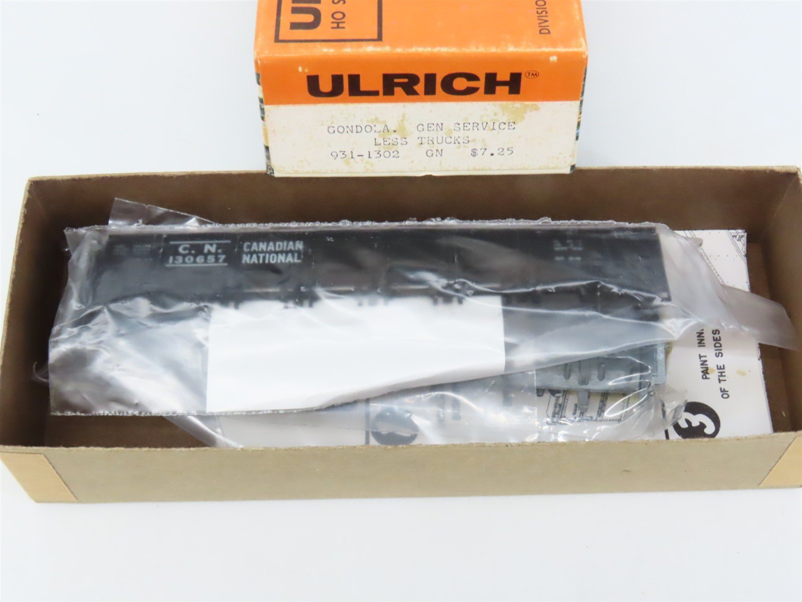 HO Scale Ulrich Kit 931-1302 CN Canadian National Railway Gondola #130657