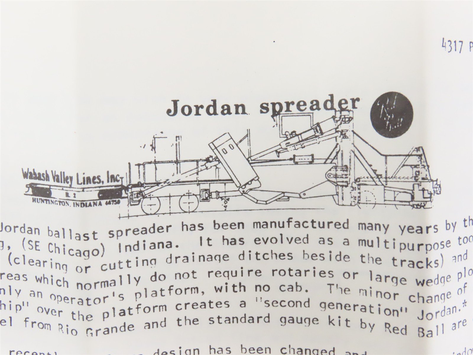 HO Scale REDBALL Kit 4317 Unpainted Ballast / Snow Jordan Spreader Car