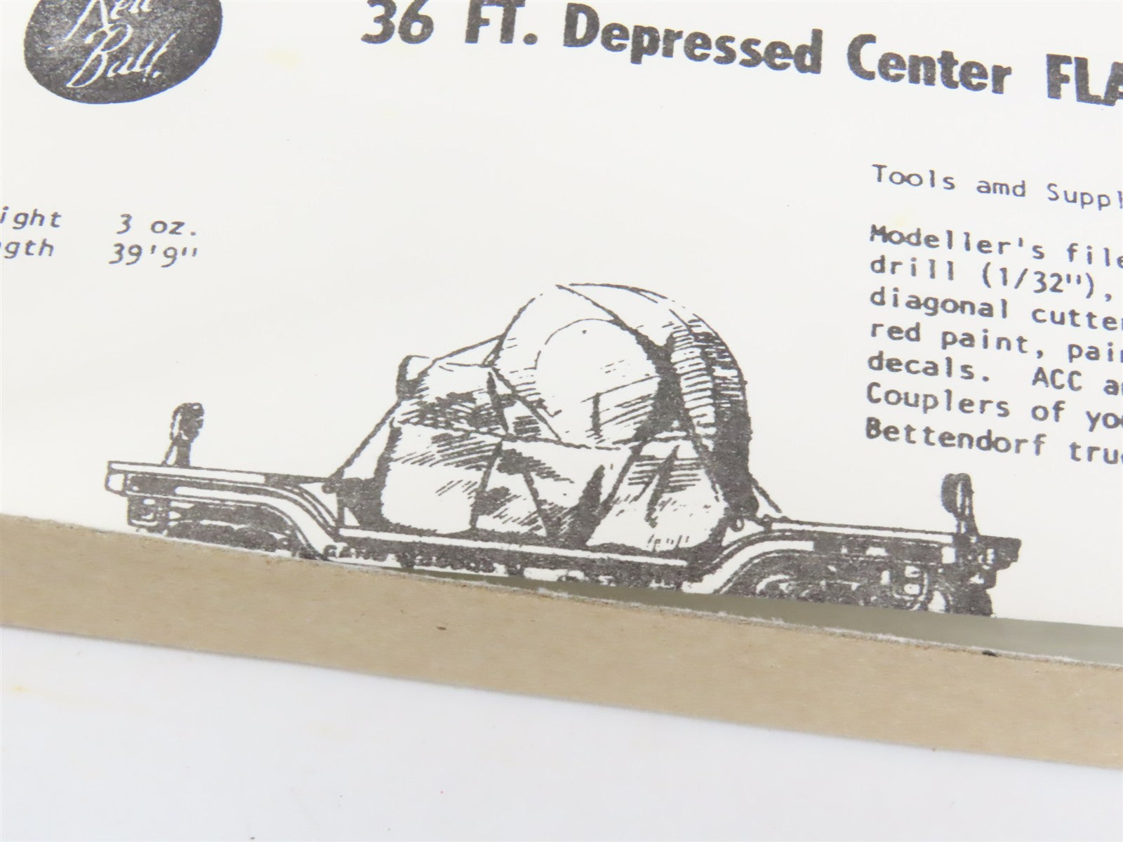 HO Scale REDBALL Kit 4329 Unpainted 36' Depressed Center Flat Car