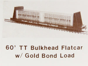 HO Gloor Craft Models Kit 310 PTTX Trailer Train 60' Bulkhead Flat Car w/ Load