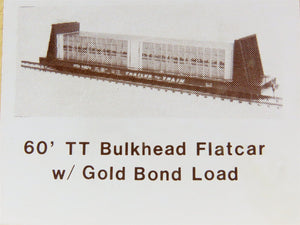 HO Gloor Craft Models Kit 310 PTTX Trailer Train 60' Flat Car w/ Gold Bond Load