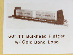 HO Gloor Craft Models Kit 310 PTTX Trailer Train 60' Flat Car w/ Gold Bond Load