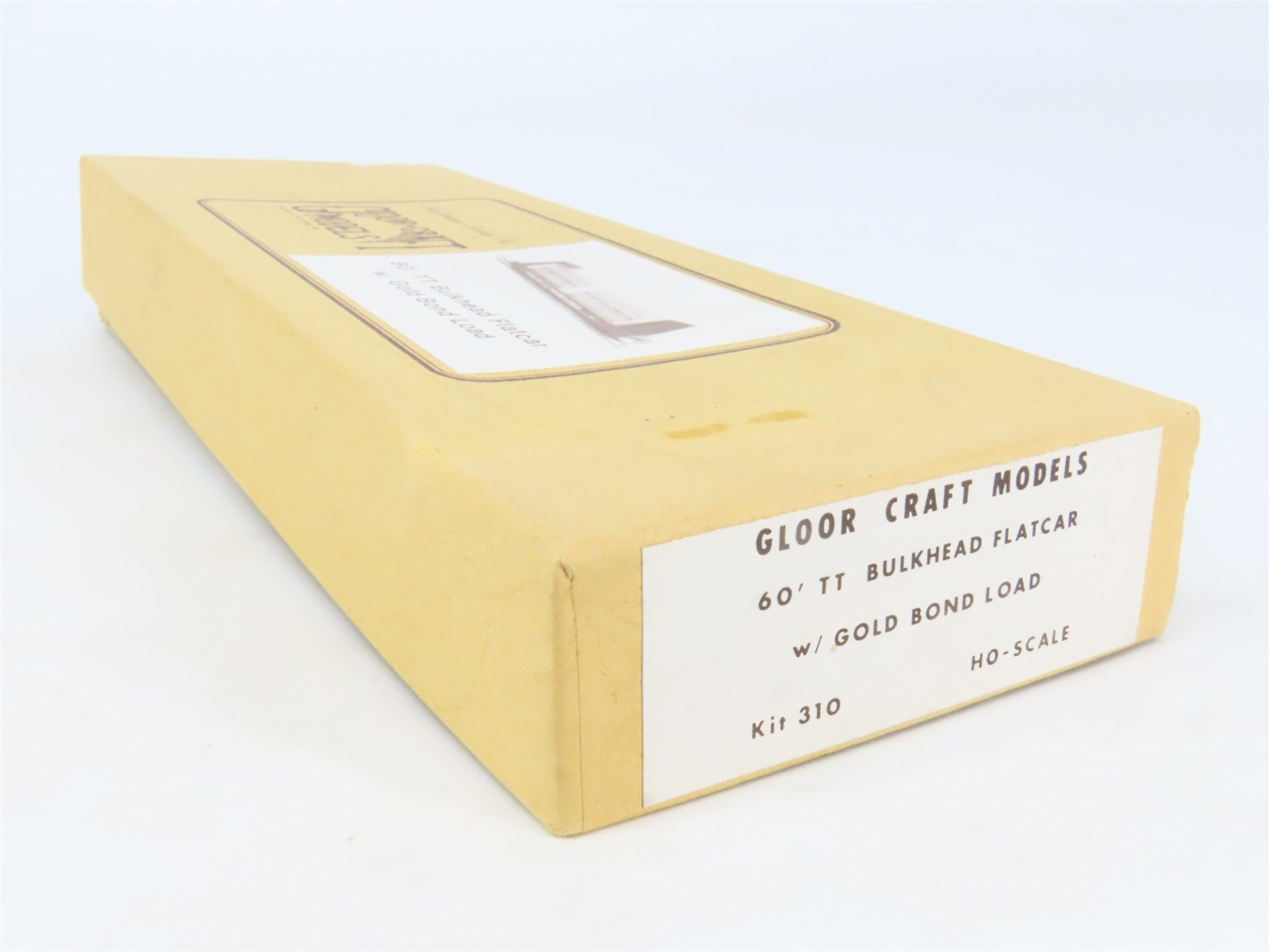 HO Gloor Craft Models Kit 310 PTTX Trailer Train 60' Flat Car w/ Gold Bond Load