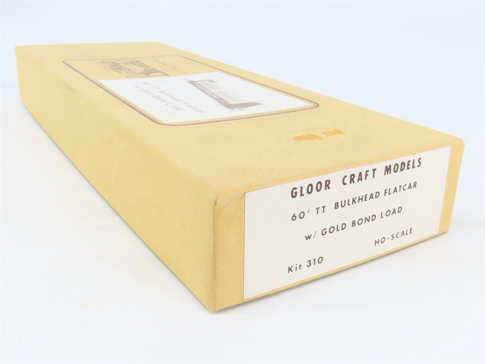 HO Gloor Craft Models Kit 310 PTTX Trailer Train 60' Flat Car w/ Gold Bond Load