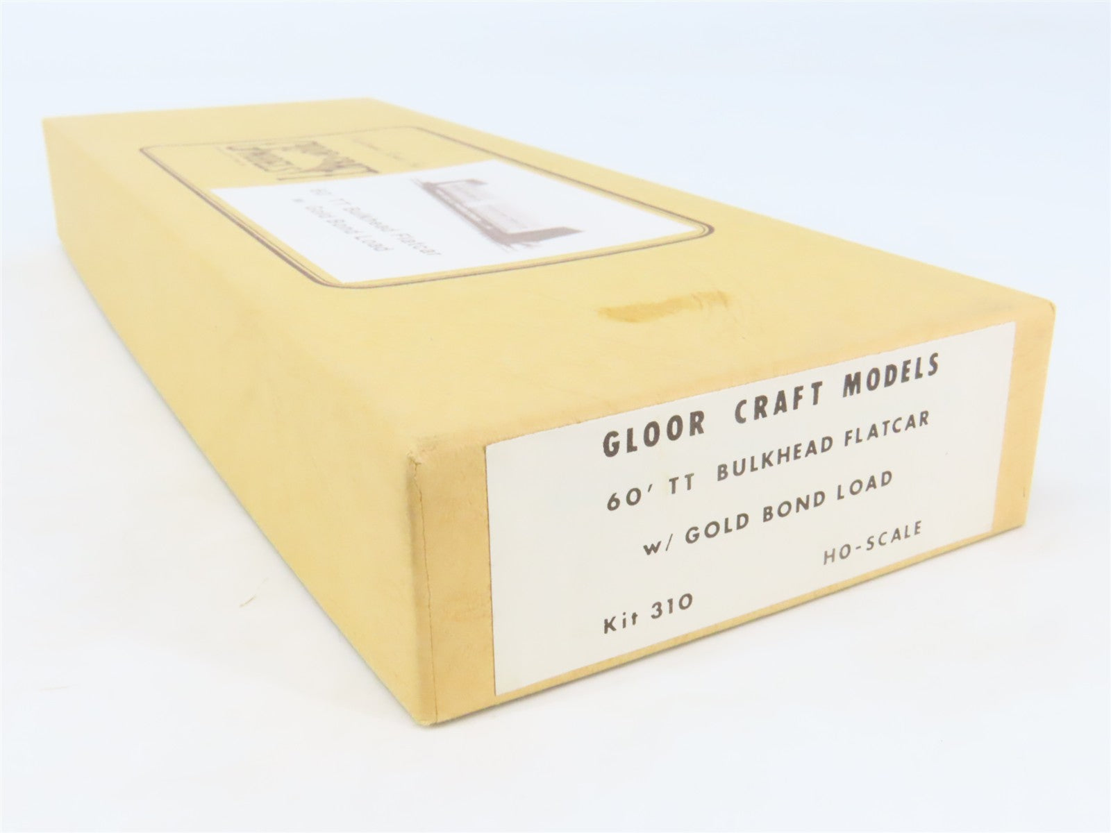 HO Gloor Craft Models Kit 310 PTTX Trailer Train 60' Flat Car w/ Gold Bond Load