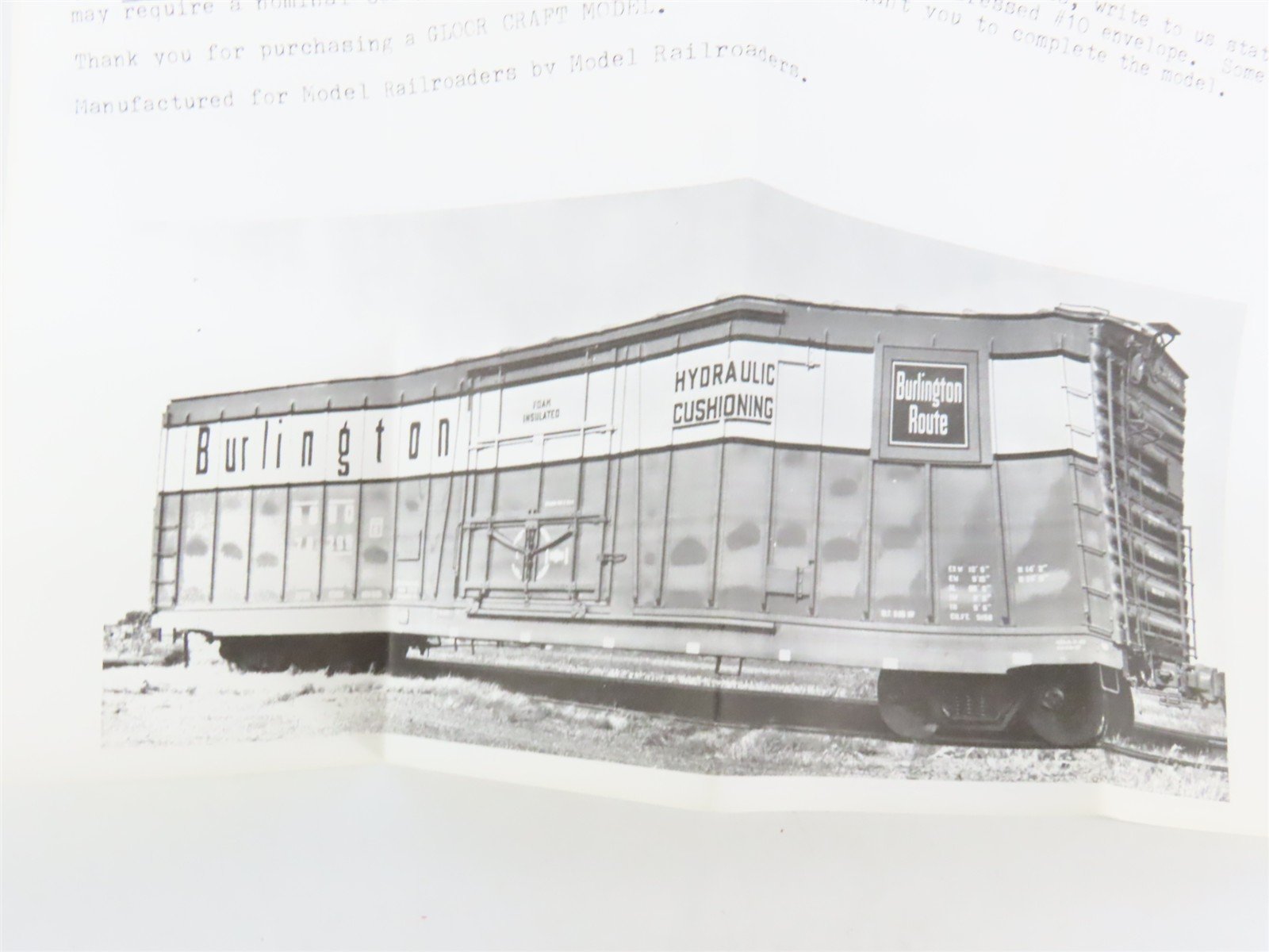 HO Scale Gloor Craft Models Kit 313 RBBQ Burlington Route 60' Plug Door Box Car