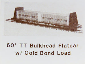 HO Gloor Craft Models Kit 310 PTTX Trailer Train 60' Flat Car w/ Gold Bond Load