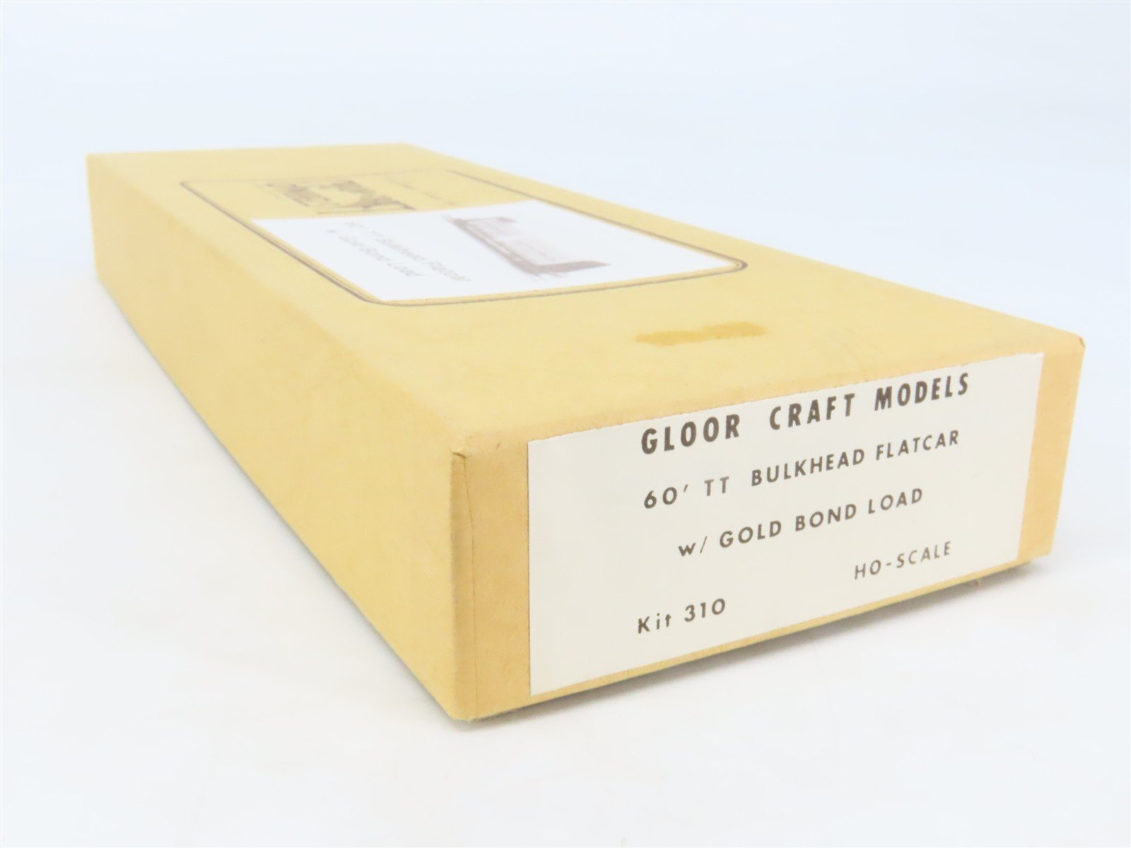 HO Gloor Craft Models Kit 310 PTTX Trailer Train 60' Flat Car w/ Gold Bond Load