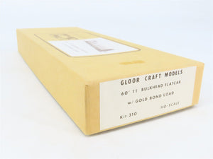 HO Gloor Craft Models Kit 310 PTTX Trailer Train 60' Flat Car w/ Gold Bond Load