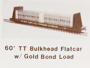 HO Gloor Craft Models Kit 310 PTTX Trailer Train 60' Flat Car w/ Gold Bond Load