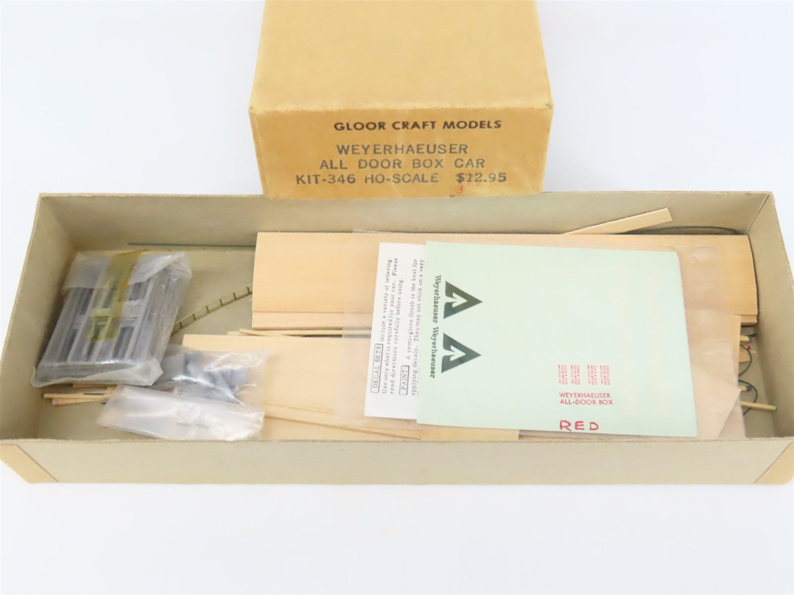 HO Scale Gloor Craft Models Kit 346 LUNX Weyerhaeuser All Door Box Car