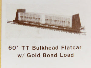 HO Gloor Craft Models Kit 310 PTTX Trailer Train 60' Flat Car w/ Gold Bond Load