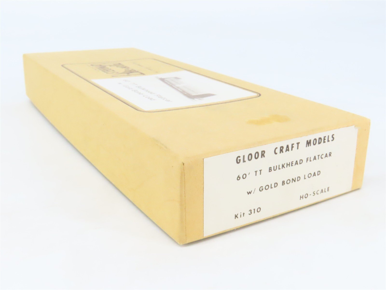 HO Gloor Craft Models Kit 310 PTTX Trailer Train 60' Flat Car w/ Gold Bond Load