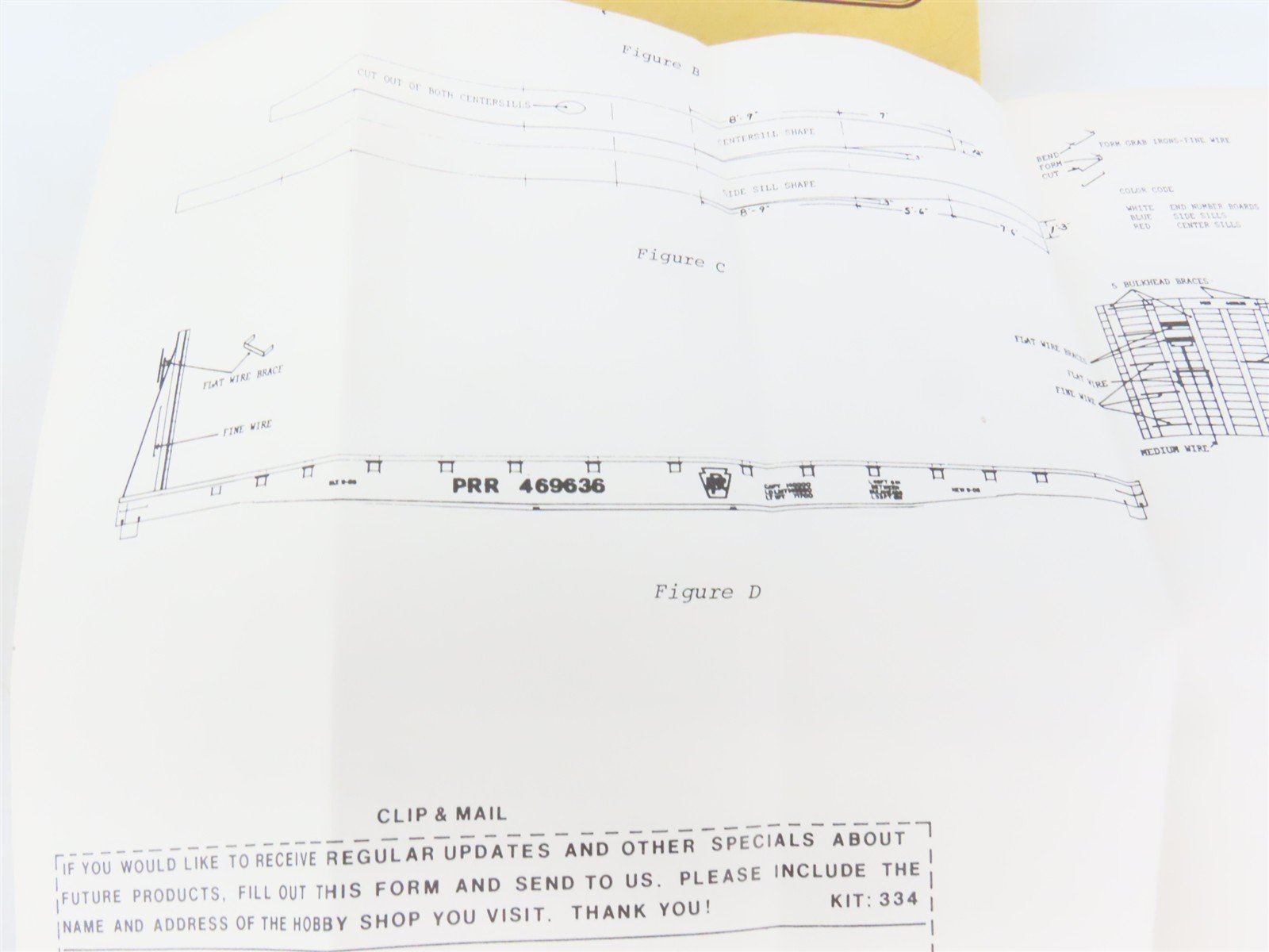 HO Gloor Craft Models 2 in 1 Kit 334 PRR Pennsylvania 55' Bulkhead Flat Car