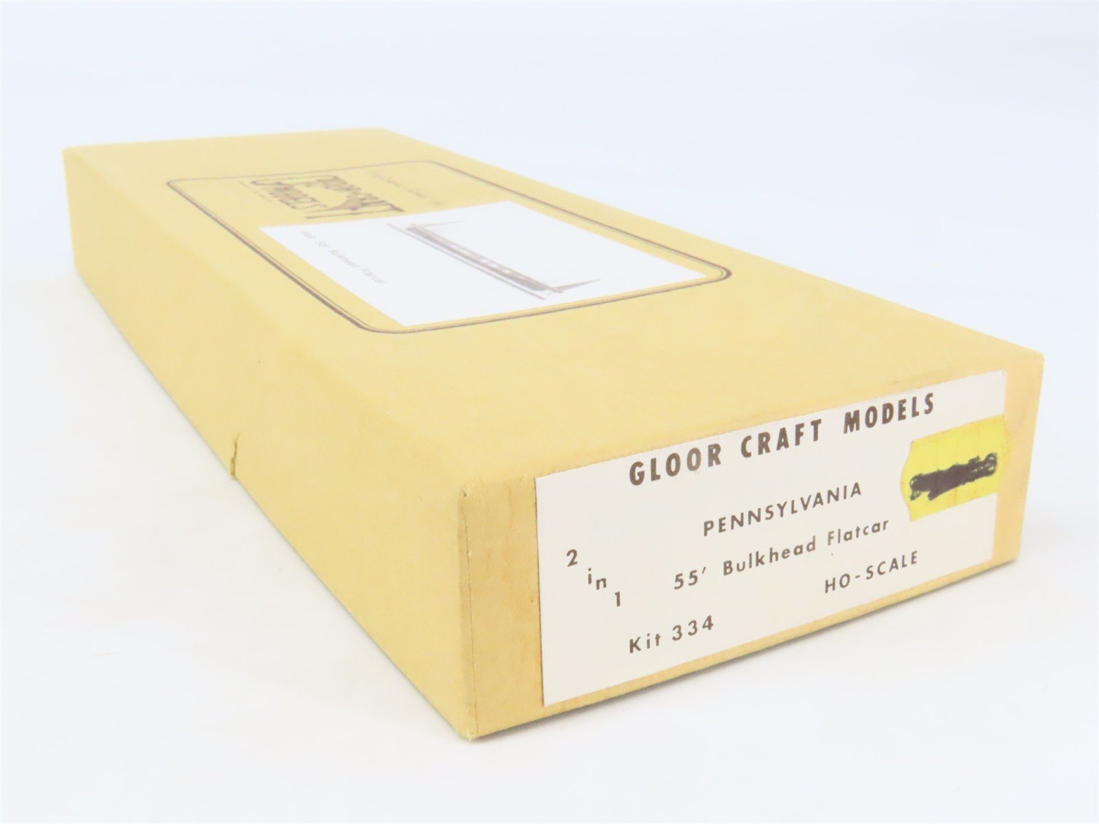 HO Gloor Craft Models 2 in 1 Kit 334 PRR Pennsylvania 55' Bulkhead Flat Car