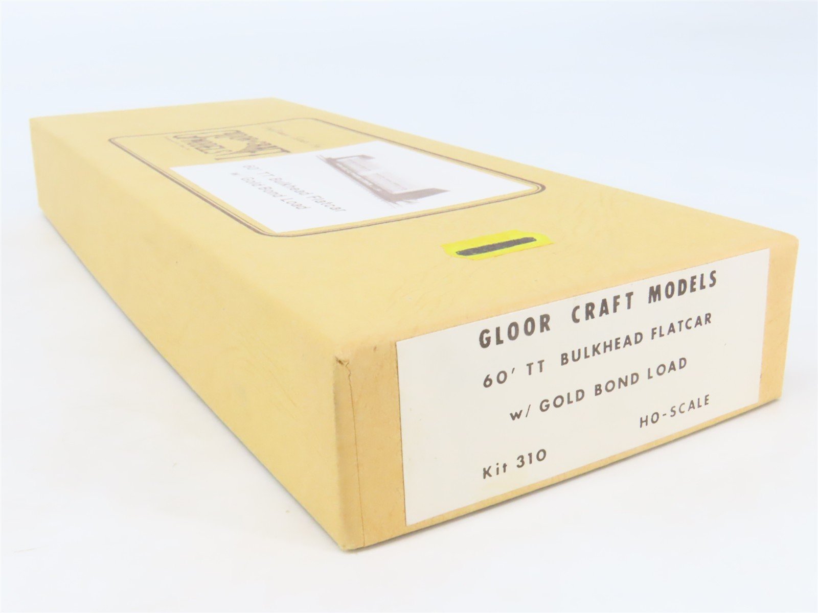 HO Gloor Craft Models Kit 310 PTTX Trailer Train 60' Flat Car w/ Gold Bond Load