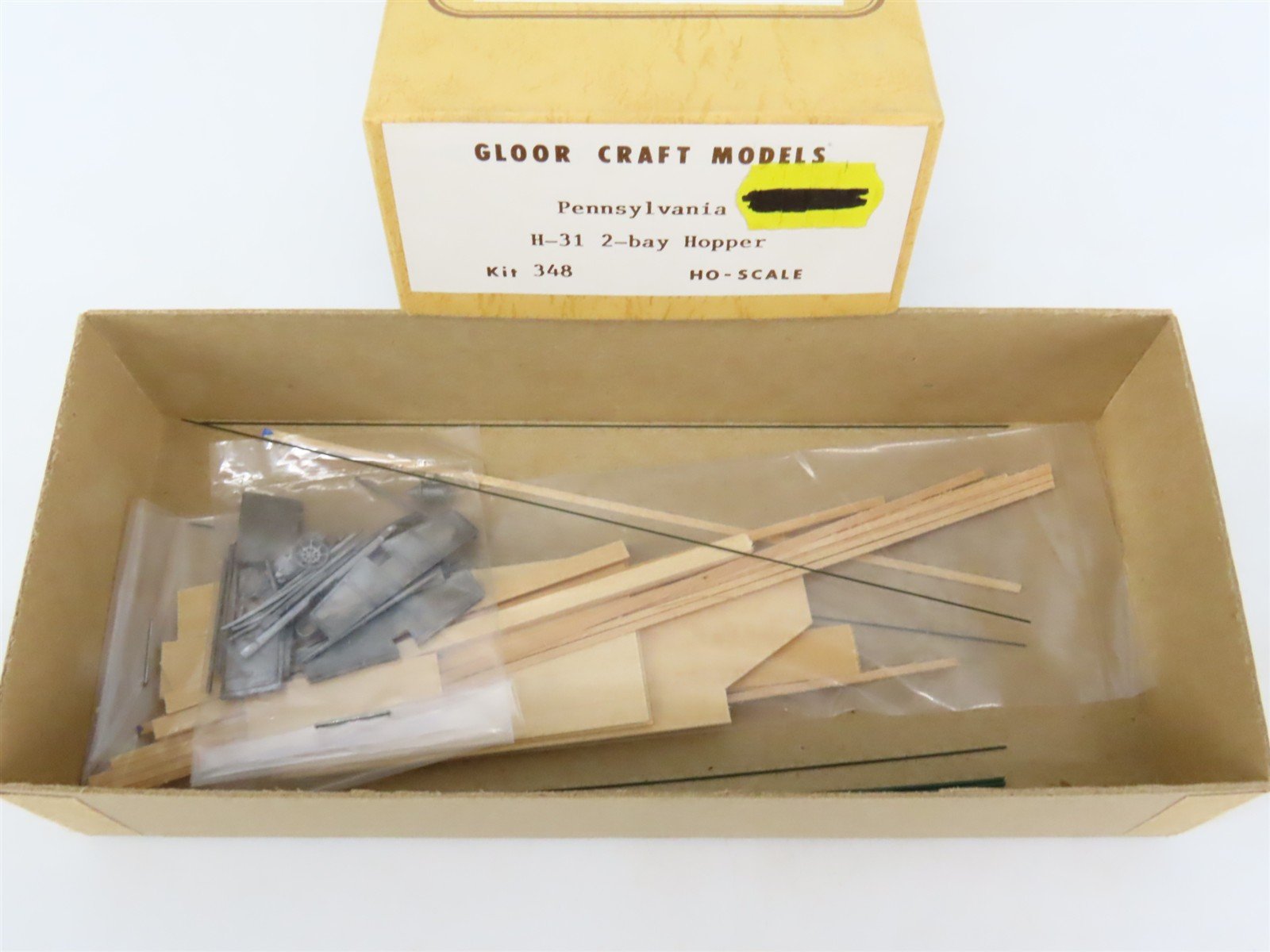 HO Scale Gloor Craft Models Kit 348 PRR Pennsylvania Railroad 2-Bay Hopper