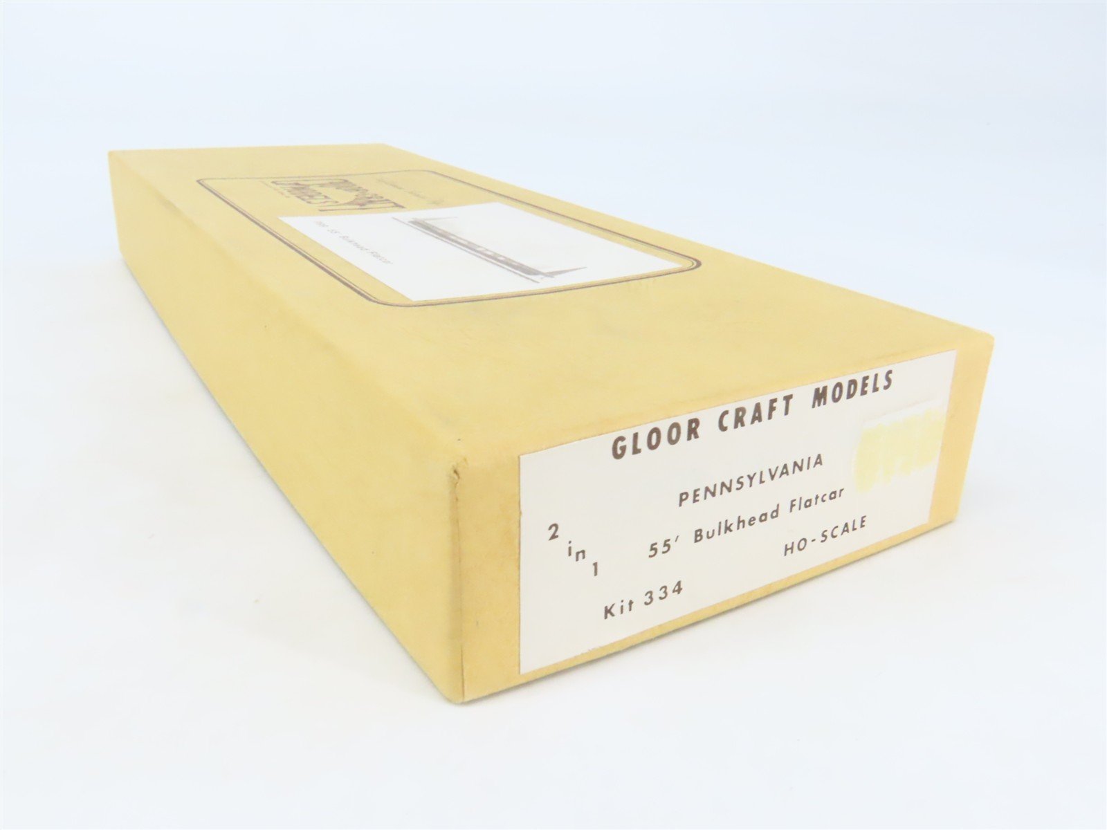 HO Gloor Craft Models 2 in 1 Kit 334 PRR Pennsylvania 55' Bulkhead Flat Car