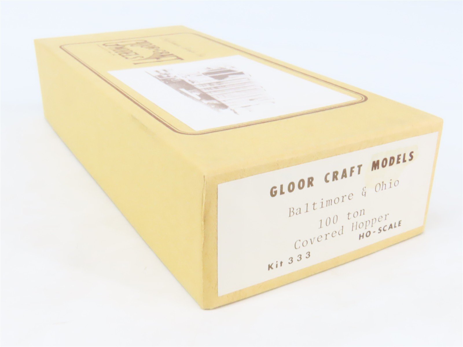 HO Scale Gloor Craft Models Kit 333 B&O Baltimore & Ohio 2-Bay Covered Hopper