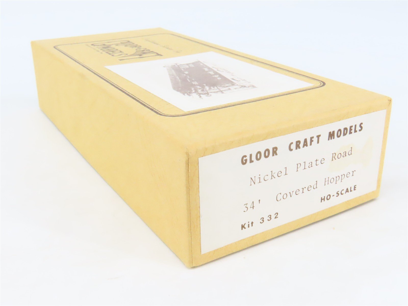 HO Gloor Craft Models Kit 332 NKP Nickel Plate Road 34' 2-Bay Covered Hopper