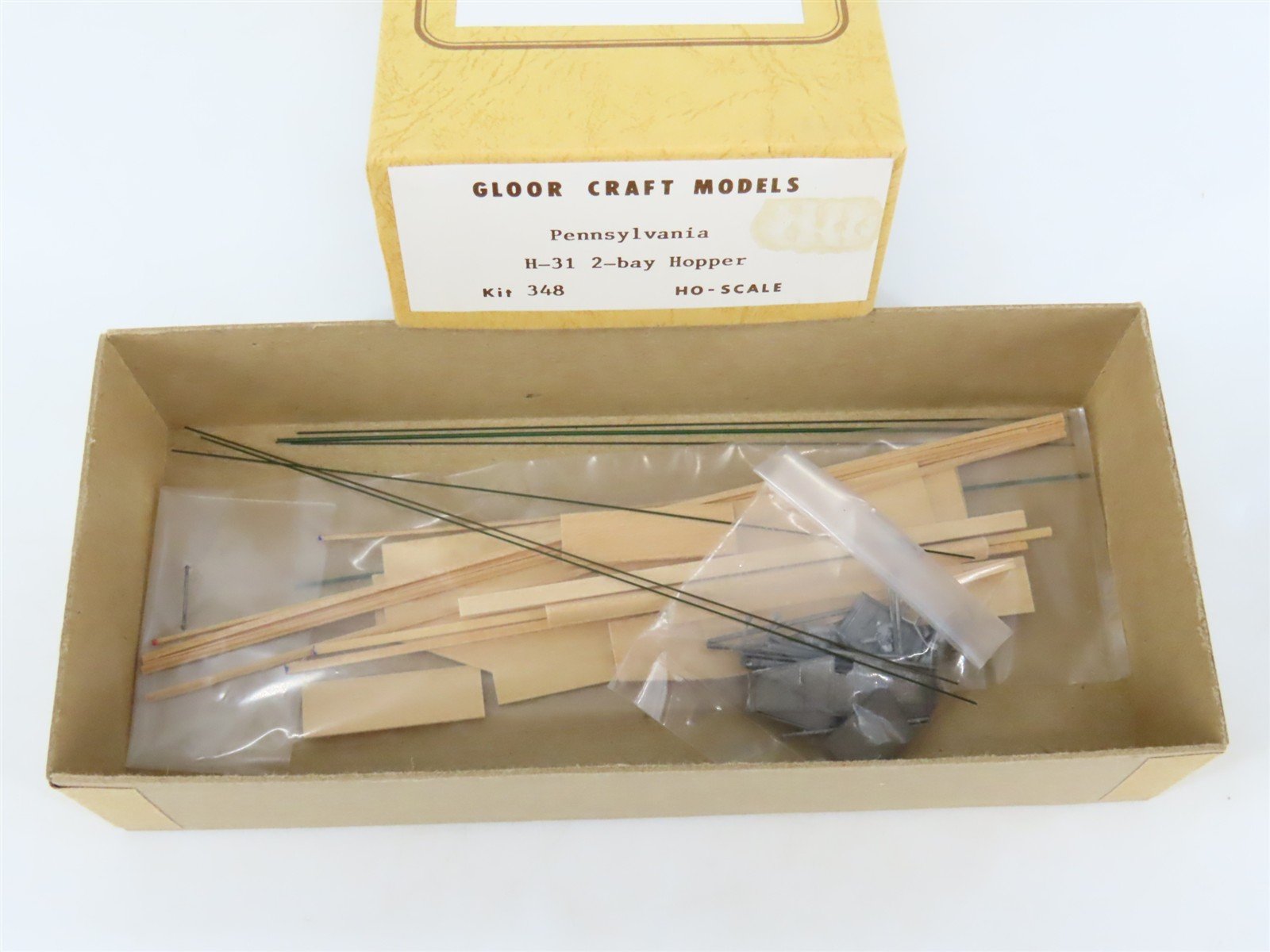 HO Scale Gloor Craft Models Kit 348 PRR Pennsylvania Railroad 2-Bay Hopper