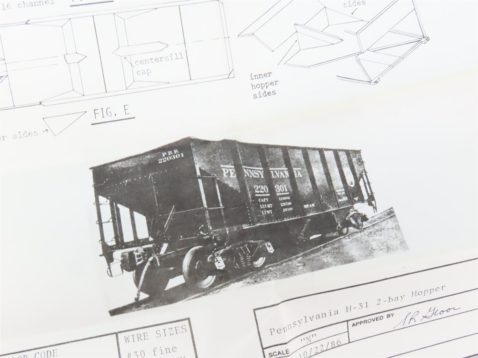 HO Scale Gloor Craft Models Kit 348 PRR Pennsylvania Railroad 2-Bay Hopper