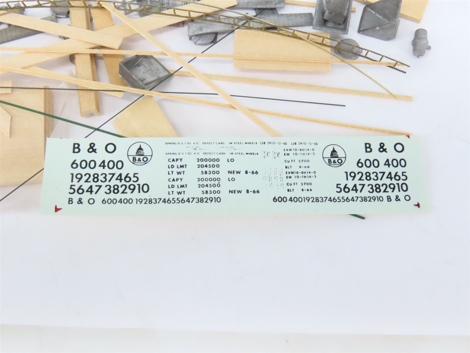 HO Scale Gloor Craft Models Kit 333 B&O Baltimore & Ohio 2-Bay Covered Hopper