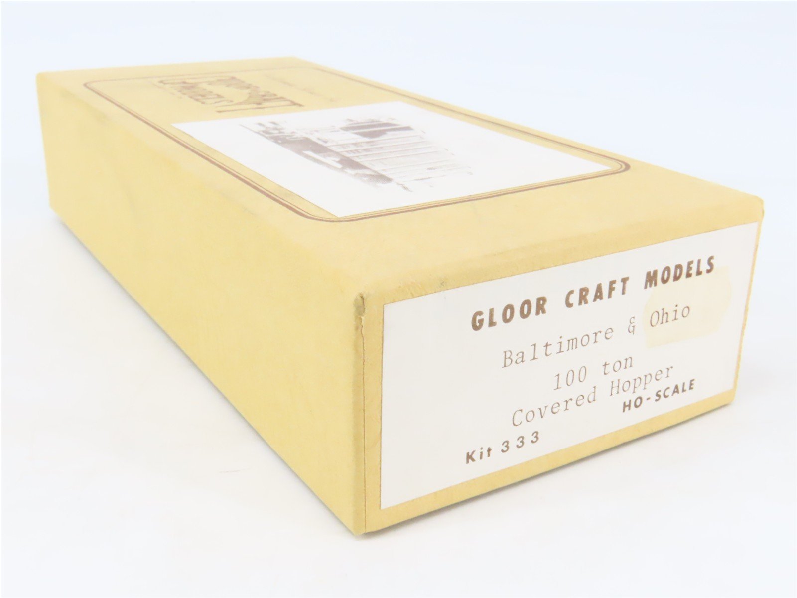 HO Scale Gloor Craft Models Kit 333 B&O Baltimore & Ohio 2-Bay Covered Hopper