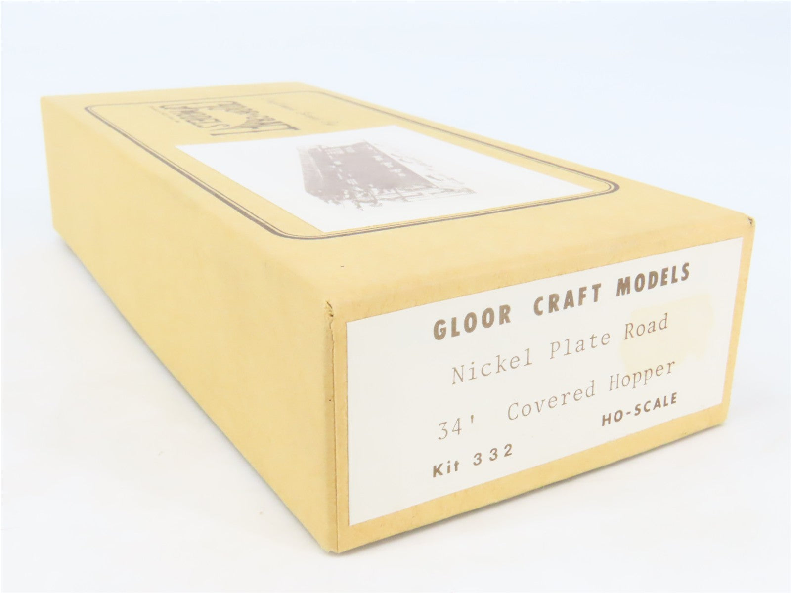 HO Gloor Craft Models Kit 332 NKP Nickel Plate Road 34' Covered 2-Bay Hopper