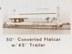 HO Gloor Craft Models Kit 356 Unpainted 50' Converted Flat Car w/ 45' Trailer