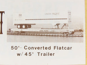 HO Gloor Craft Models Kit 356 Unpainted 50' Converted Flat Car w/ 45' Trailer