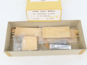 HO Gloor Craft Models Kit 356 Unpainted 50' Converted Flat Car w/ 45' Trailer