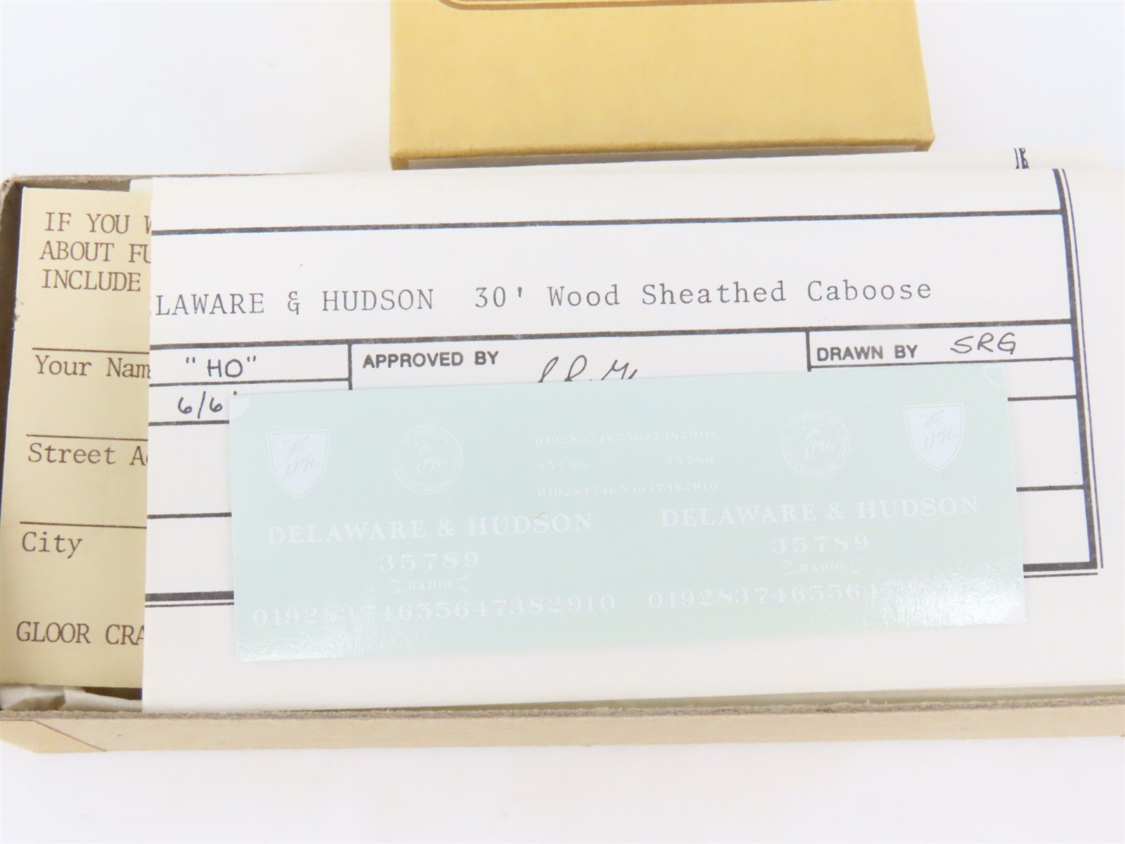 HO Scale Gloor Craft Models Kit 330 D&H Delaware & Hudson Wood Sheathed Caboose