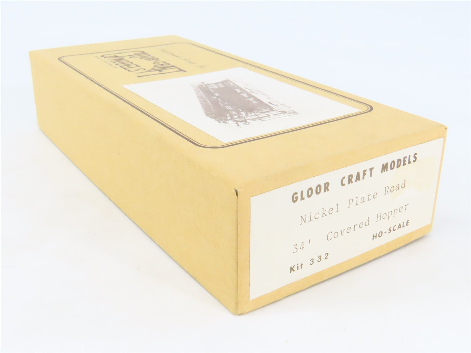 HO Gloor Craft Models Kit 332 NKP Nickel Plate Road 34' Covered 2-Bay Hopper