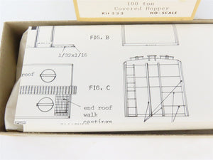 HO Scale Gloor Craft Models Kit 333 B&O Baltimore & Ohio Covered 2-Bay Hopper