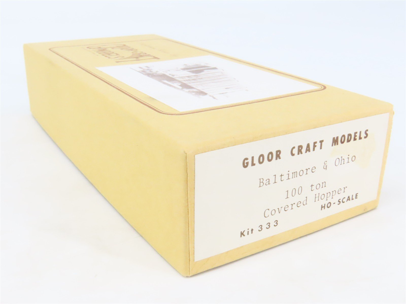 HO Scale Gloor Craft Models Kit 333 B&O Baltimore & Ohio Covered 2-Bay Hopper