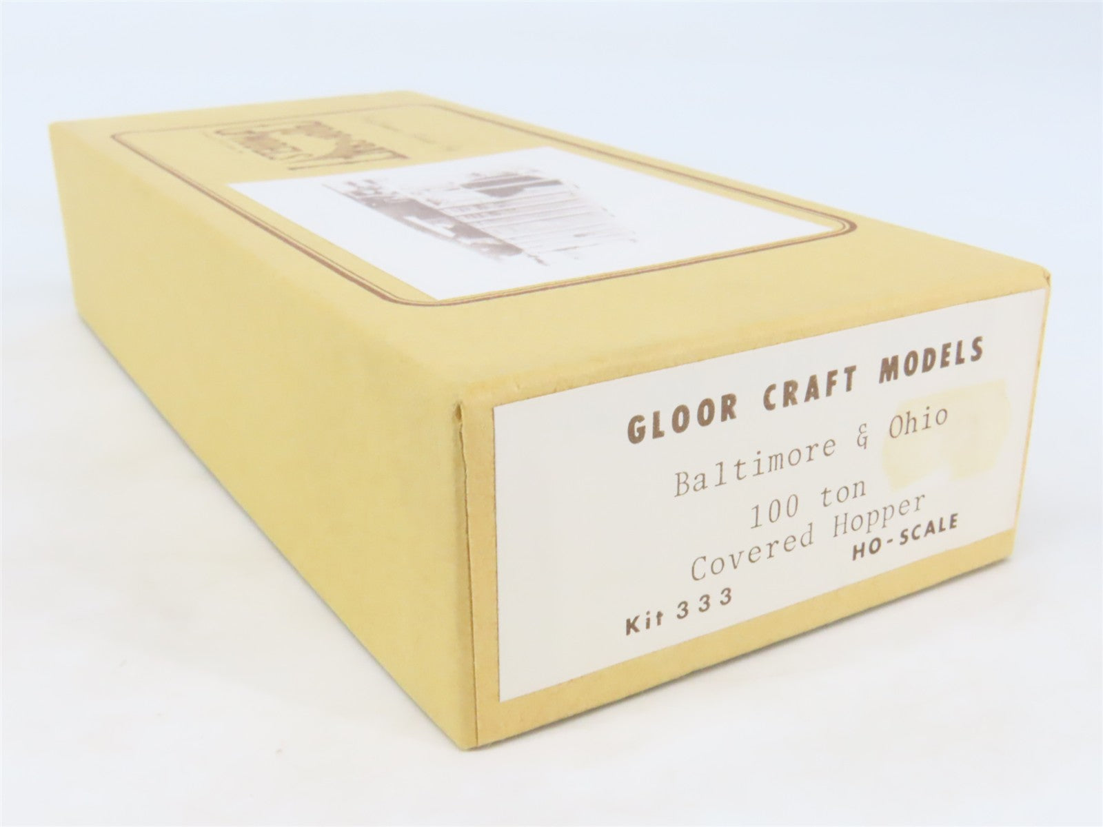 HO Scale Gloor Craft Models Kit 333 B&O Baltimore & Ohio Covered 2-Bay Hopper