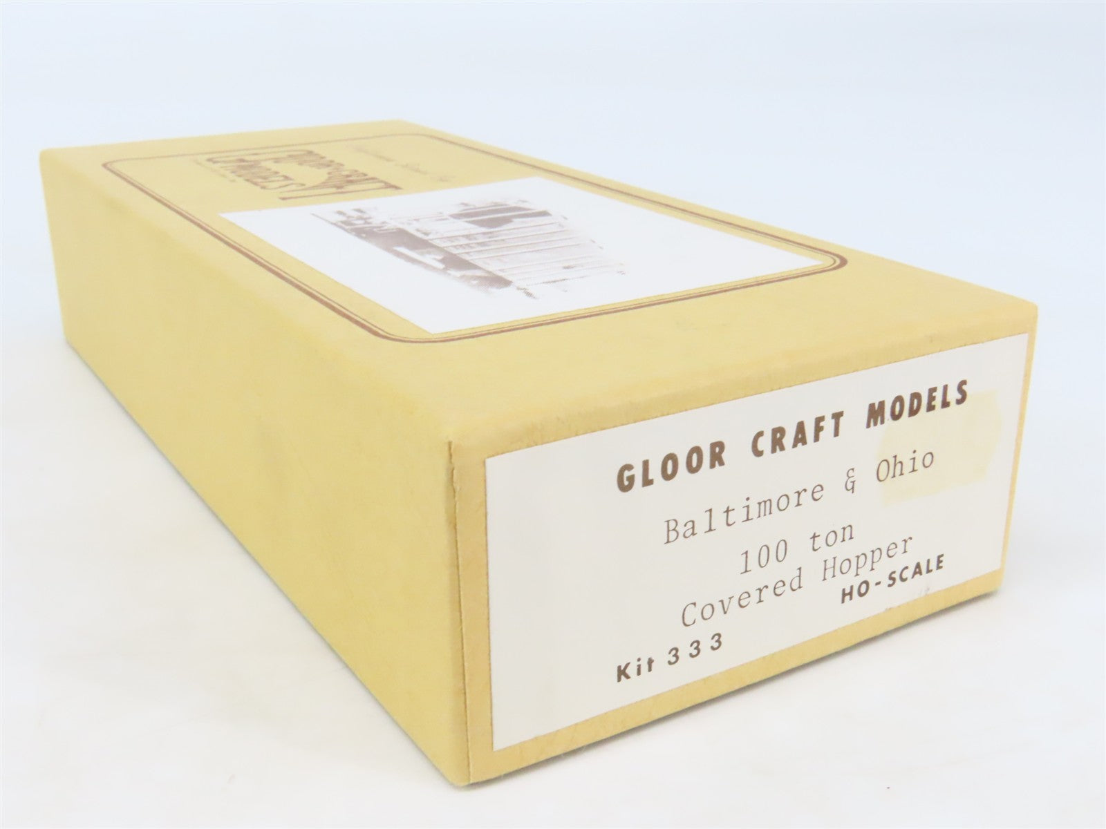 HO Scale Gloor Craft Models Kit 333 B&O Baltimore & Ohio 2-Bay Covered Hopper