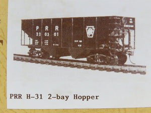 HO Scale Gloor Craft Models Kit 348 PRR Pennsylvania Railroad 2-Bay Hopper