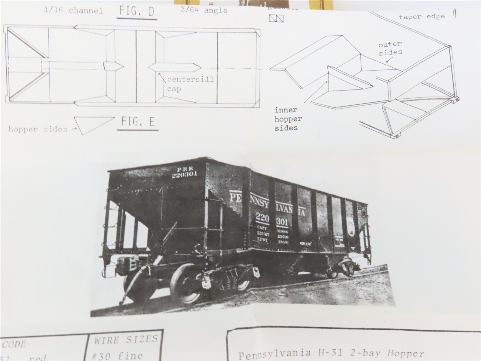 HO Scale Gloor Craft Models Kit 348 PRR Pennsylvania Railroad 2-Bay Hopper