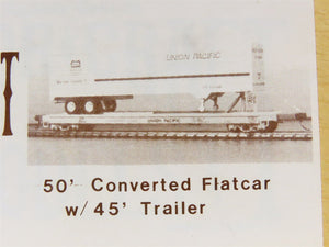 HO Gloor Craft Models Kit 356 Unpainted 50' Covered Flat Car w/ 45' Trailer