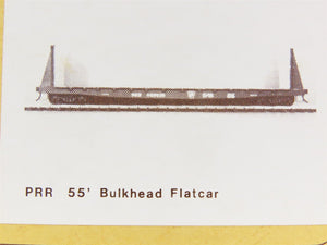 HO Gloor Craft Models 2 in 1 Kit 334 PRR Pennsylvania 55' Bulkhead Flat Car